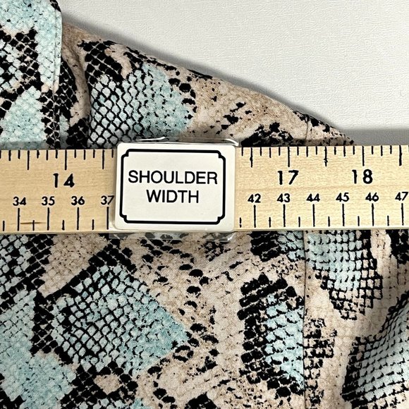 Karen Kane Womens Snakeskin Blouse Tie Front Long Sleeve Size XL - Picture 12 of 15